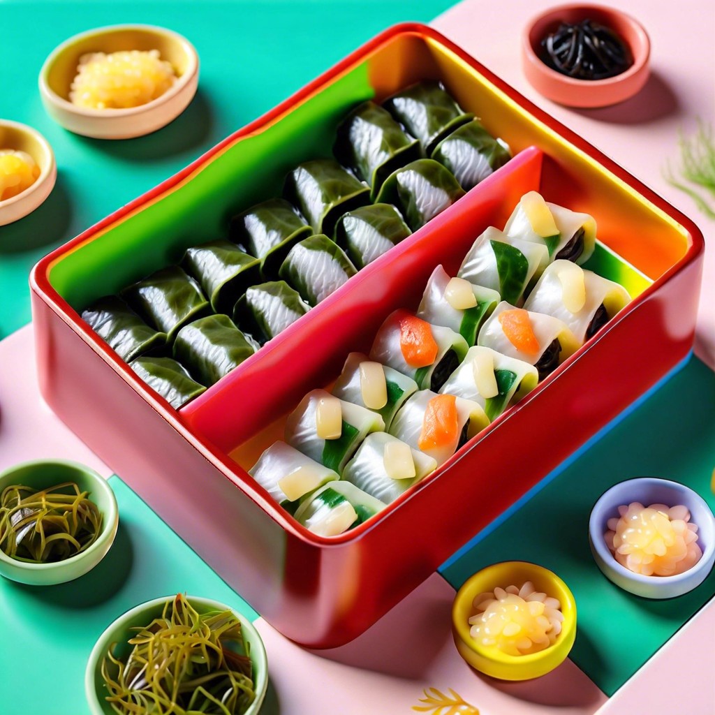 mini seaweed rice rolls