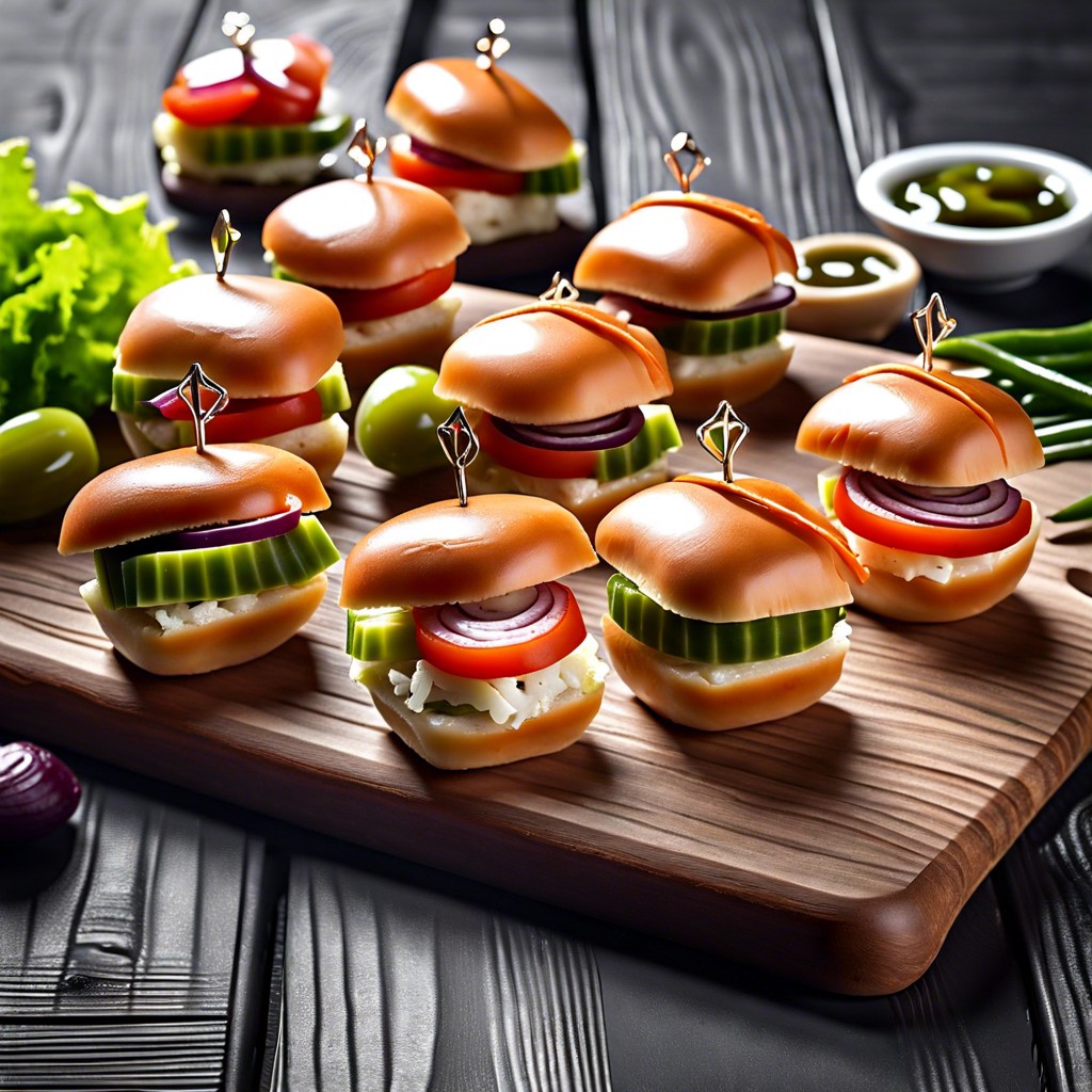 mini sliders with pickled veggies