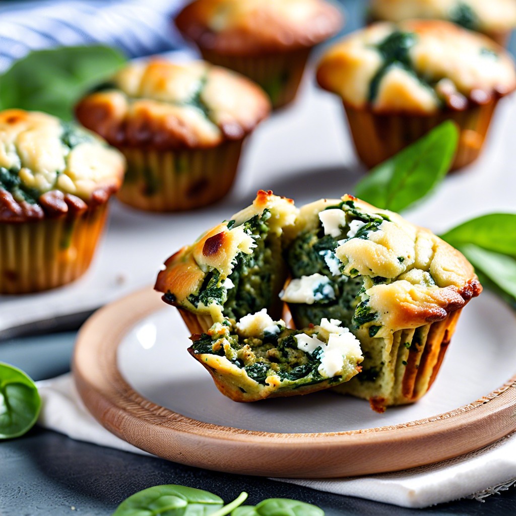 mini spinach and feta muffins