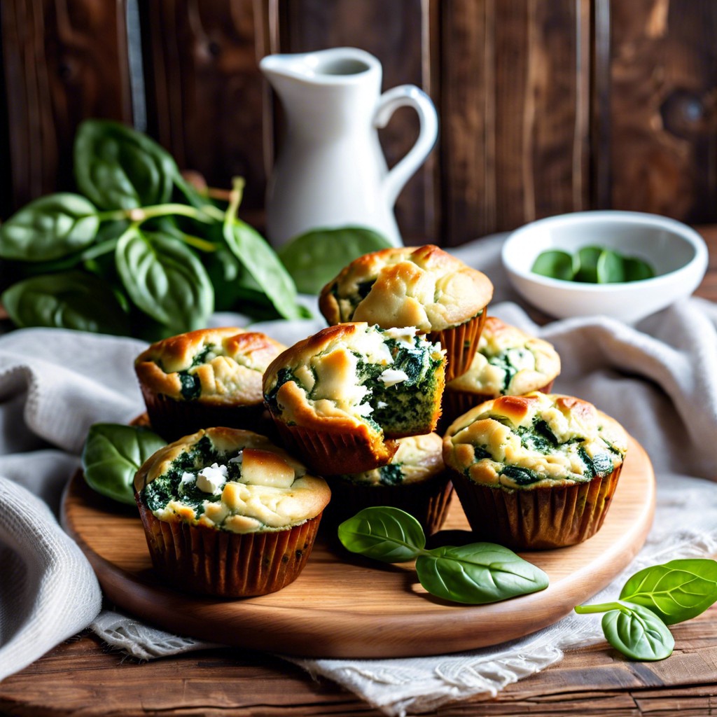 mini spinach and feta muffins