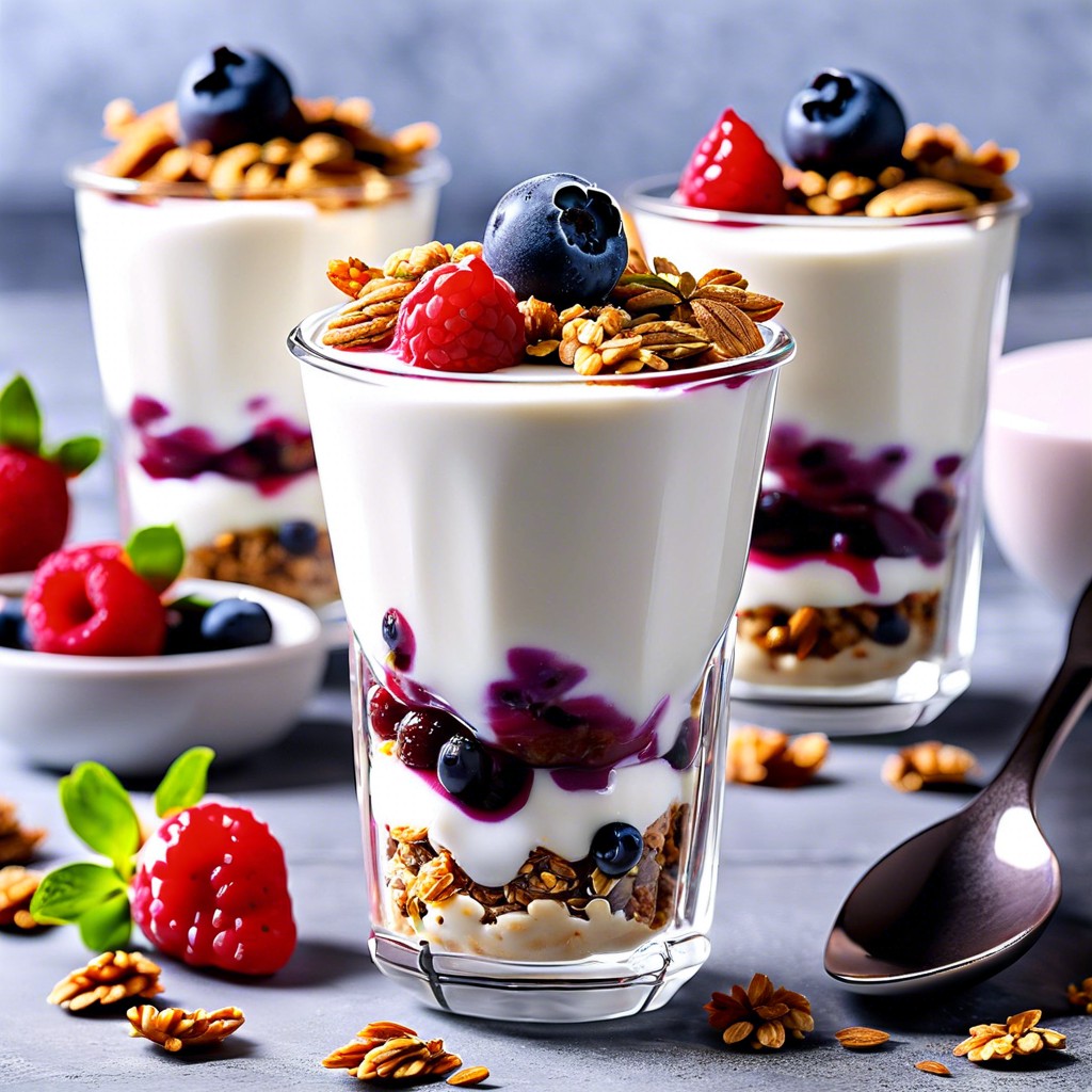 mini yogurt parfaits with granola