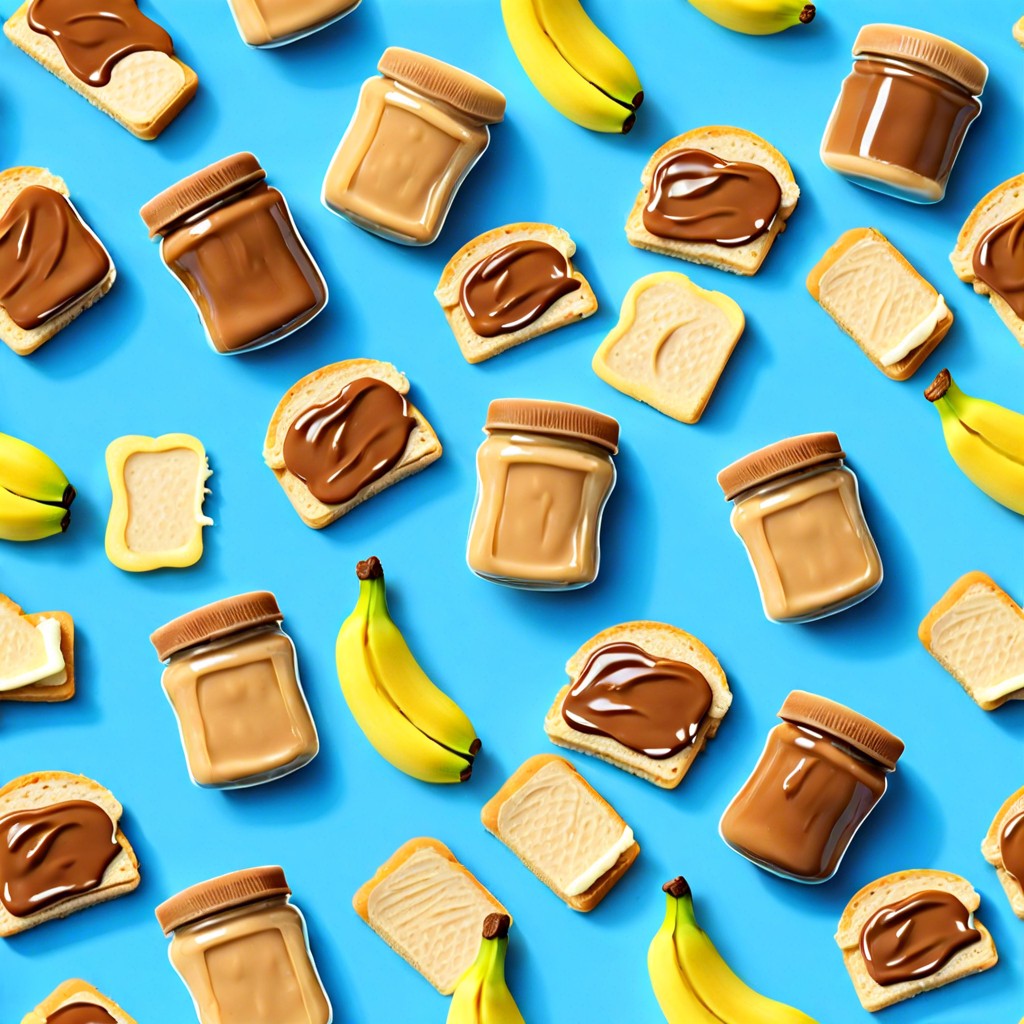 miniature peanut butter and banana sandwiches