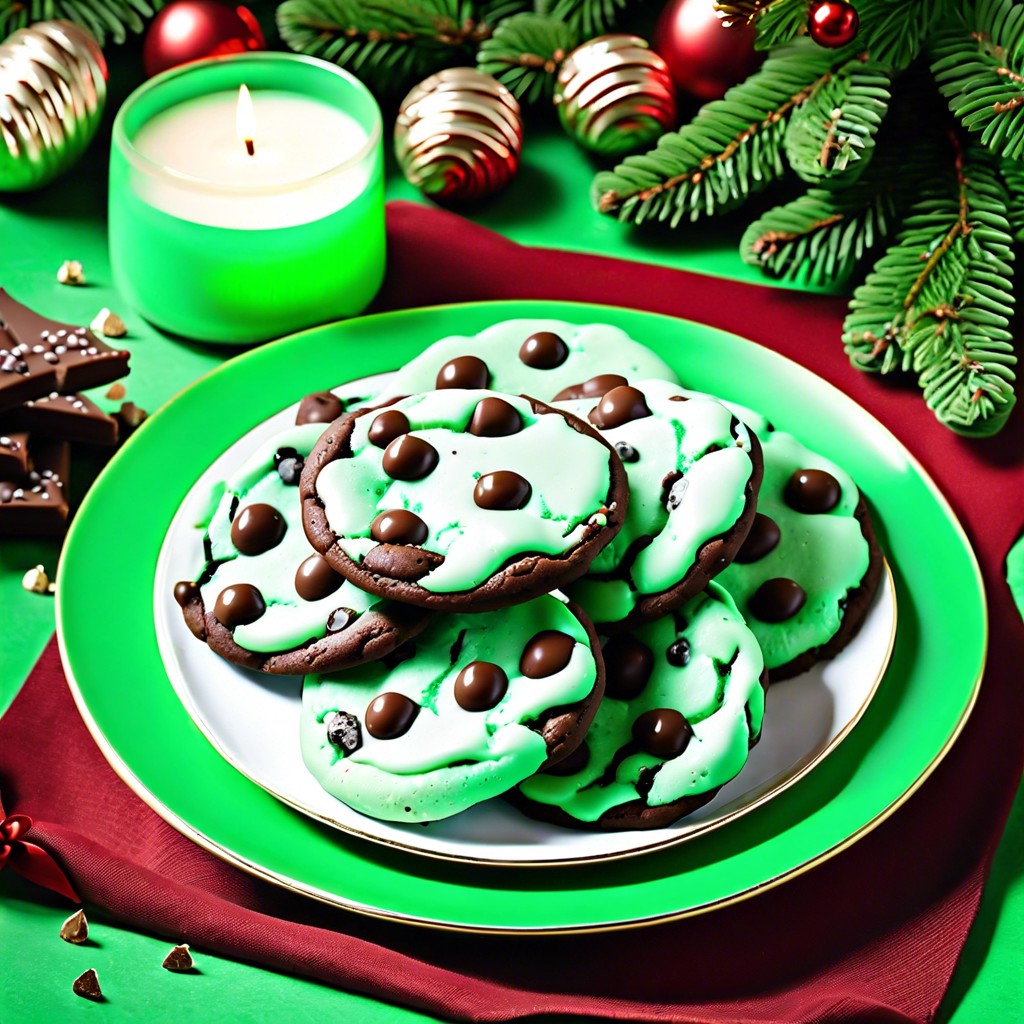 mint chocolate chip cookies