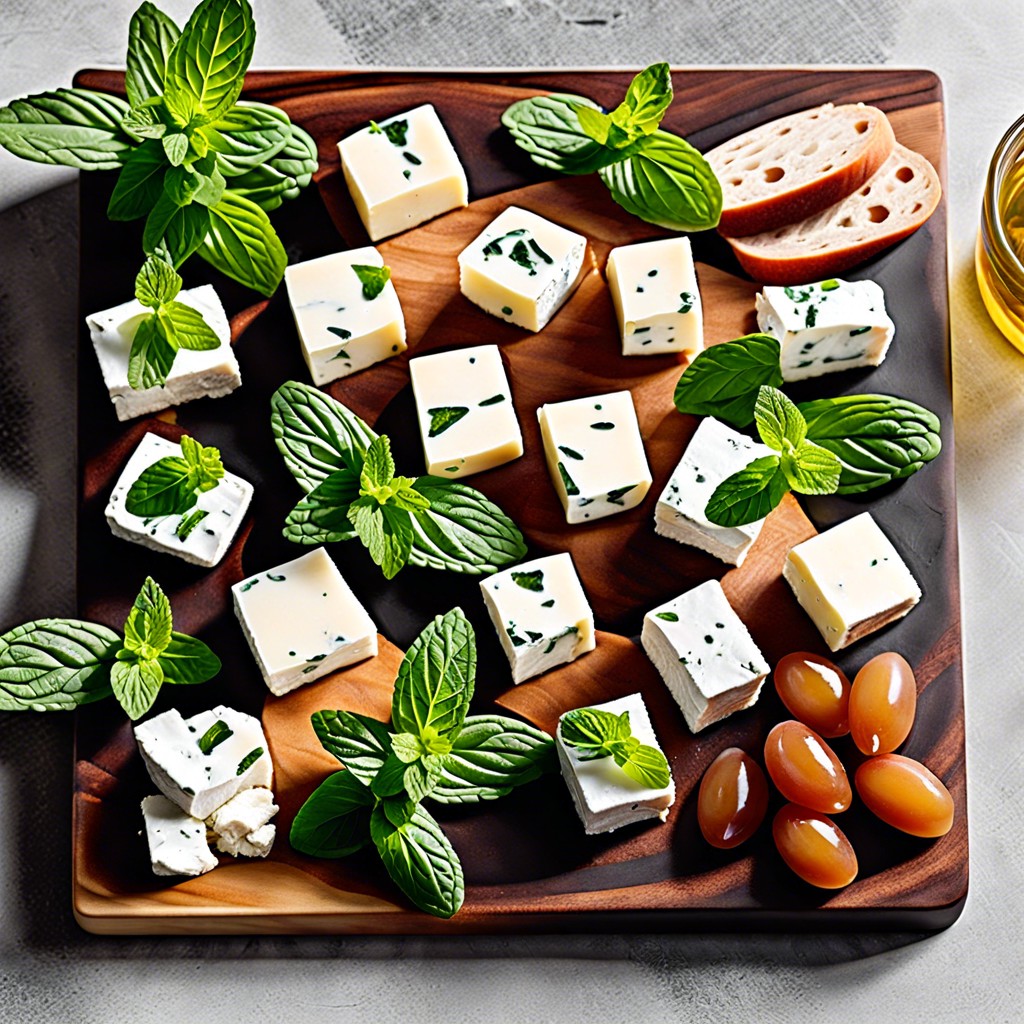 mint infused feta cubes