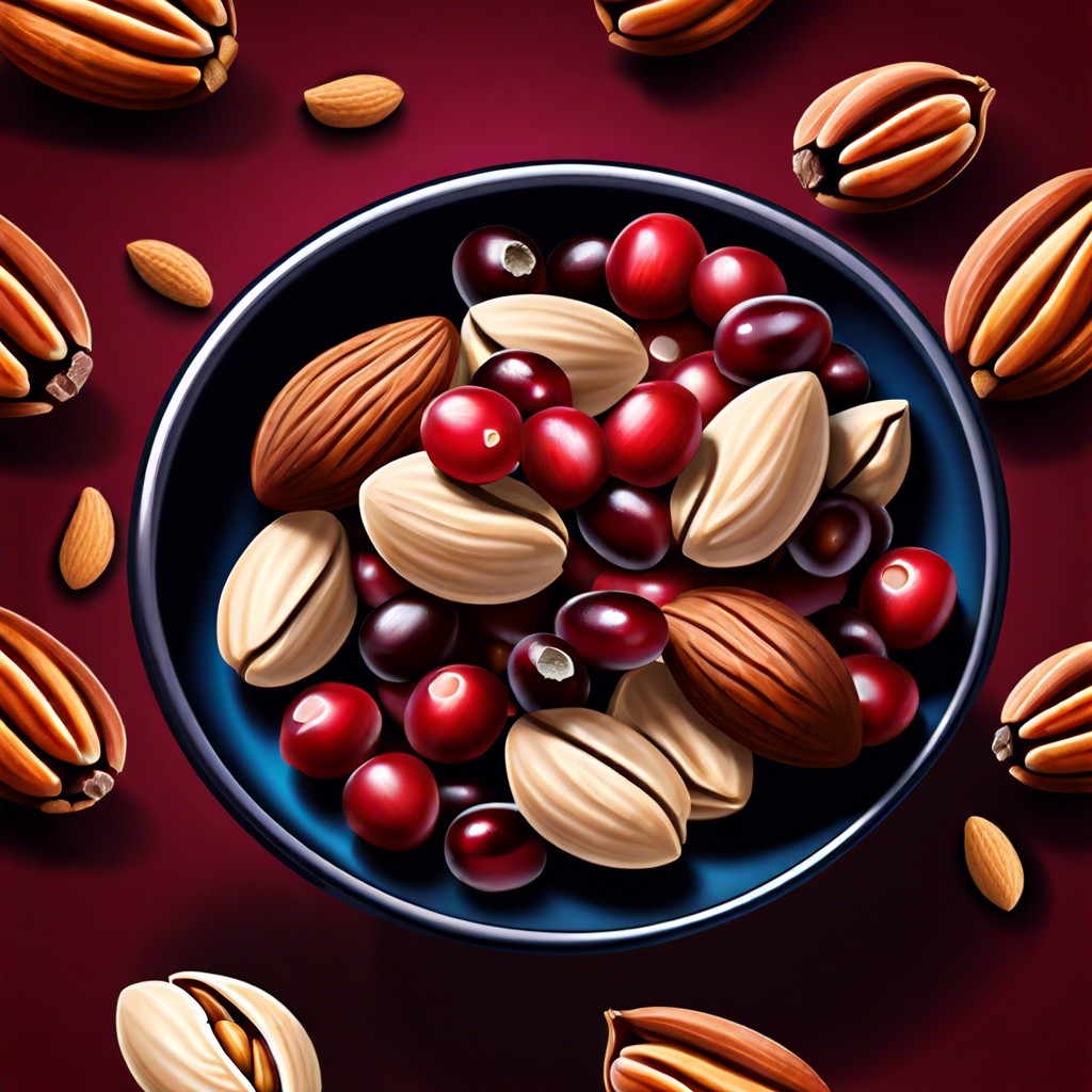 mixed nuts and dried cranberries