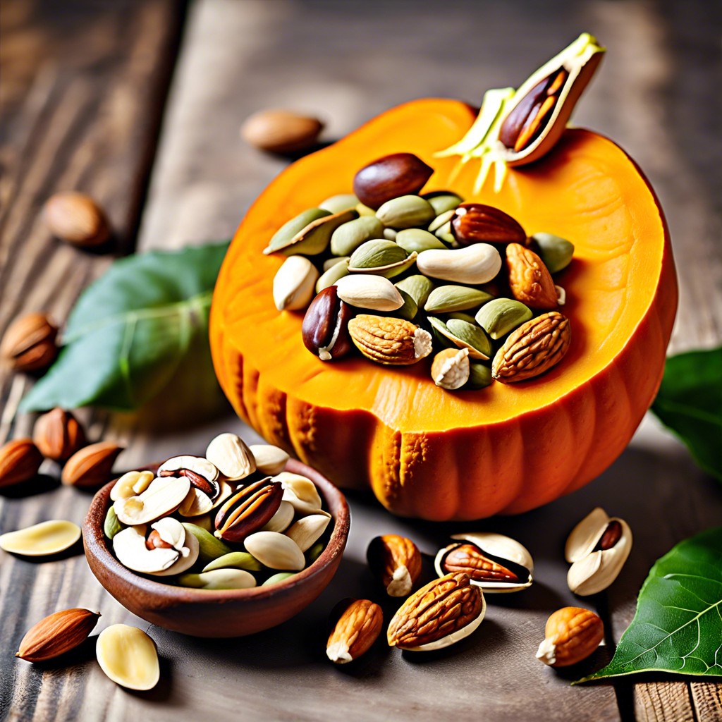 mixed nuts and pumpkin seeds