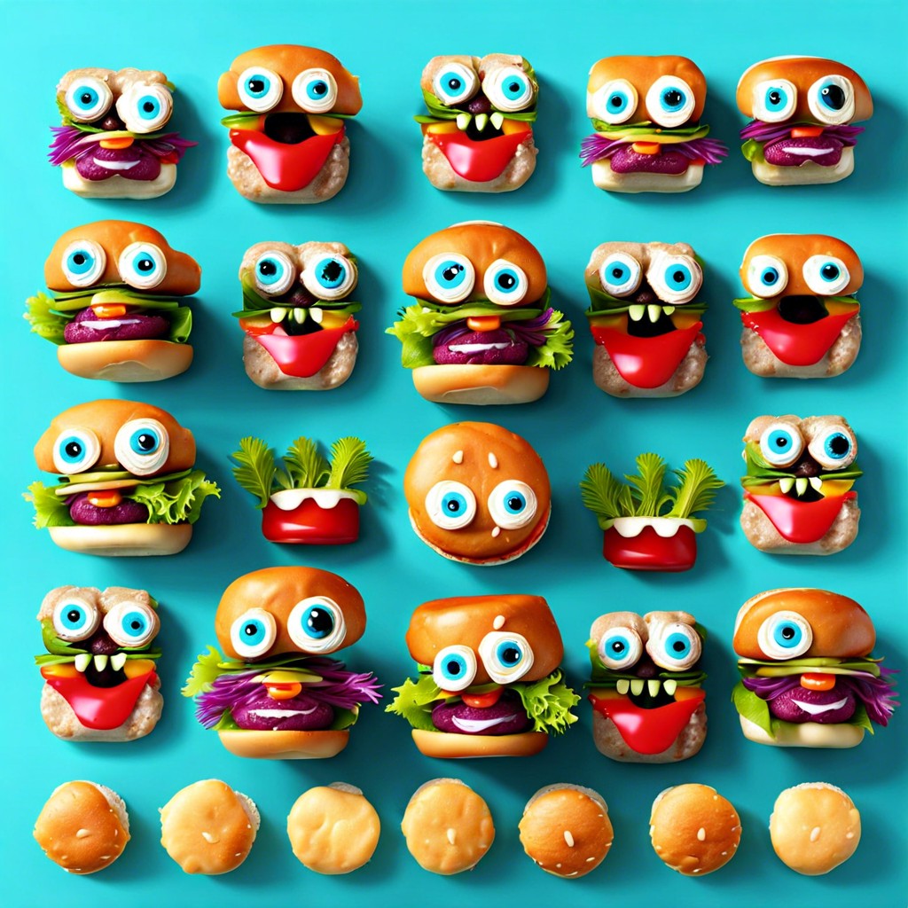 monster face mini burgers
