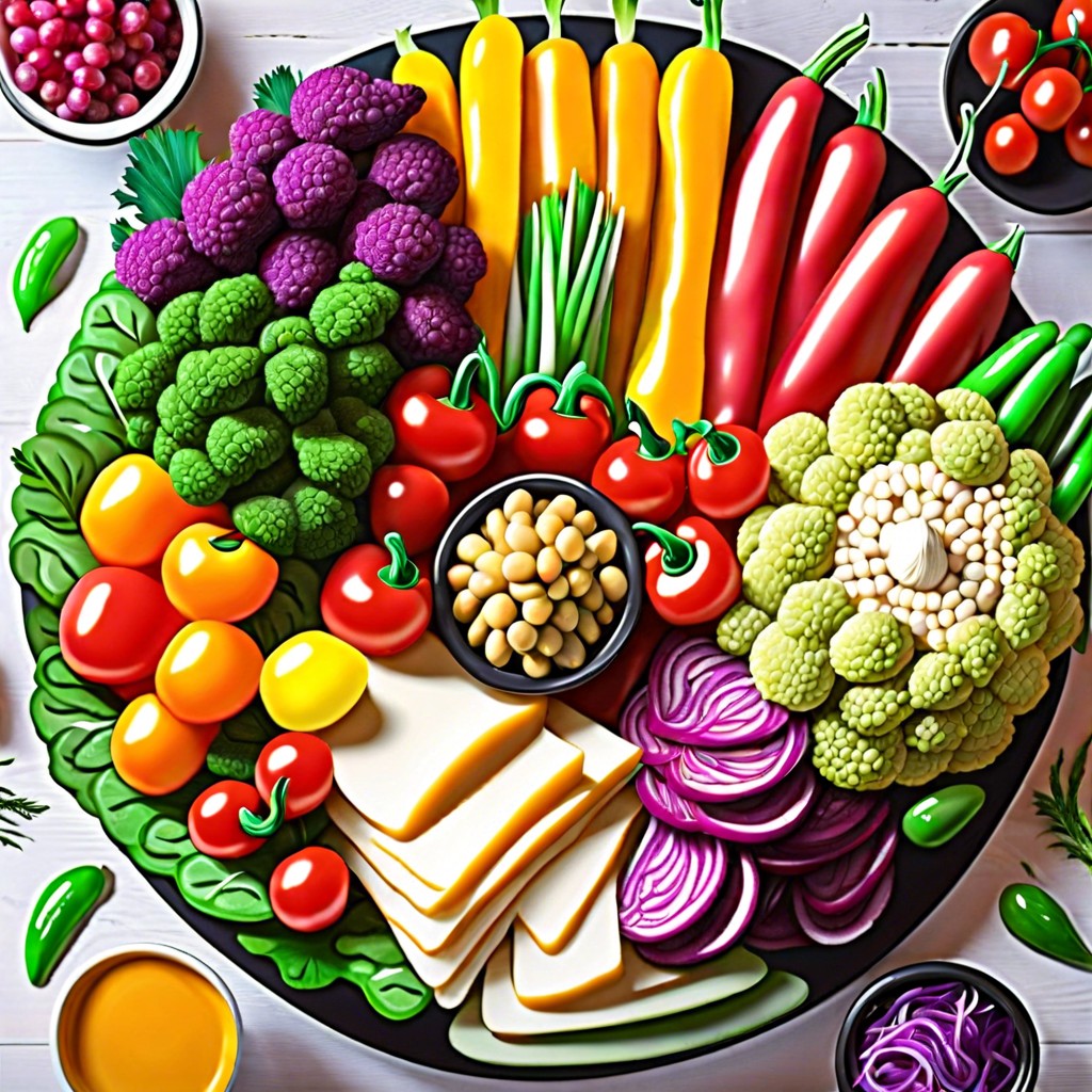 multi colored vegetable platter