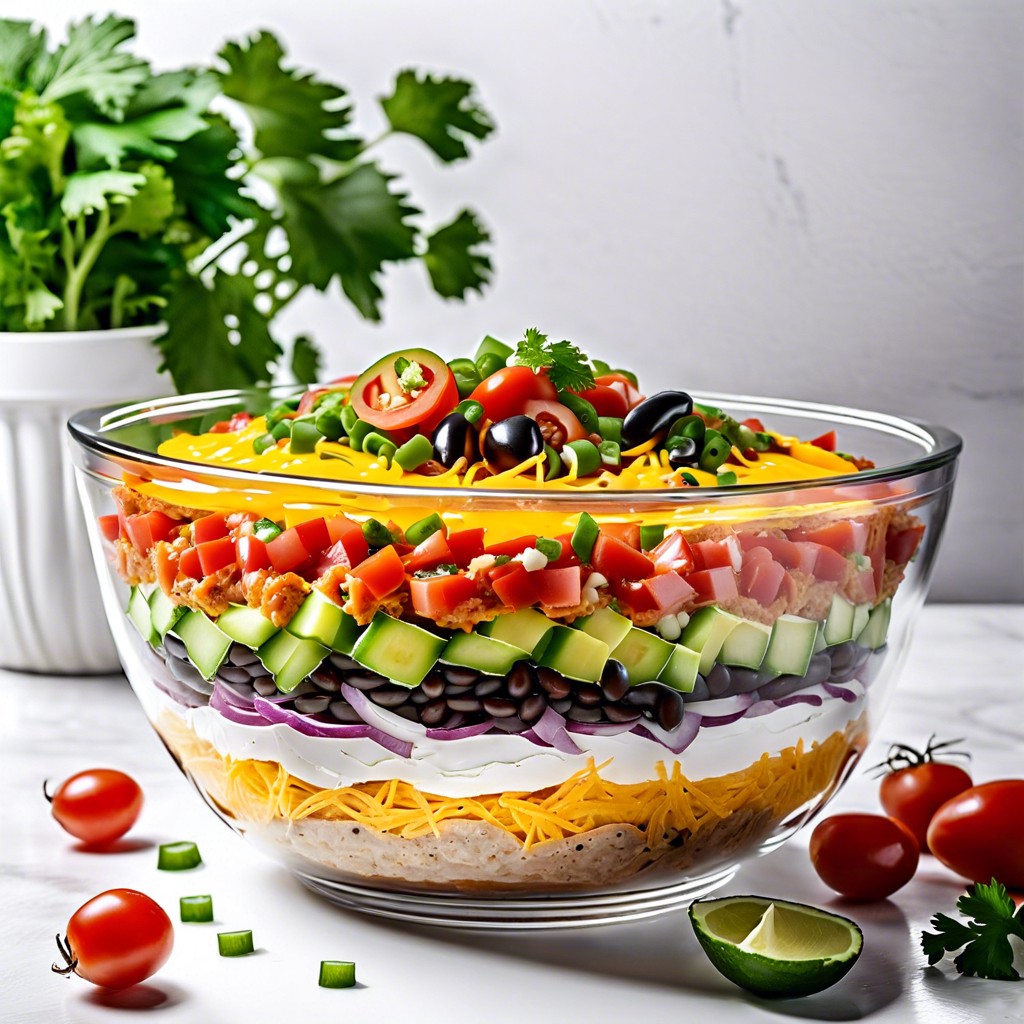 multicolored layered dip