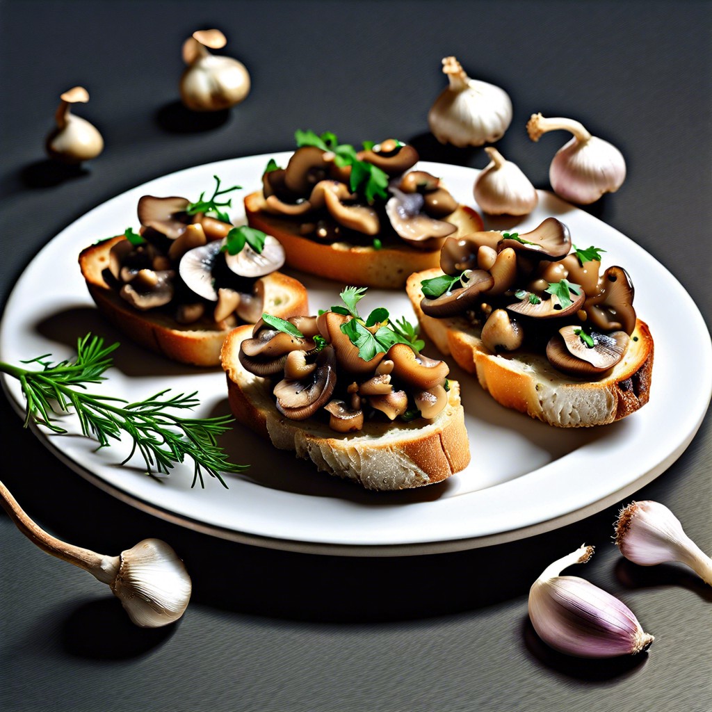 mushroom and garlic bruschetta