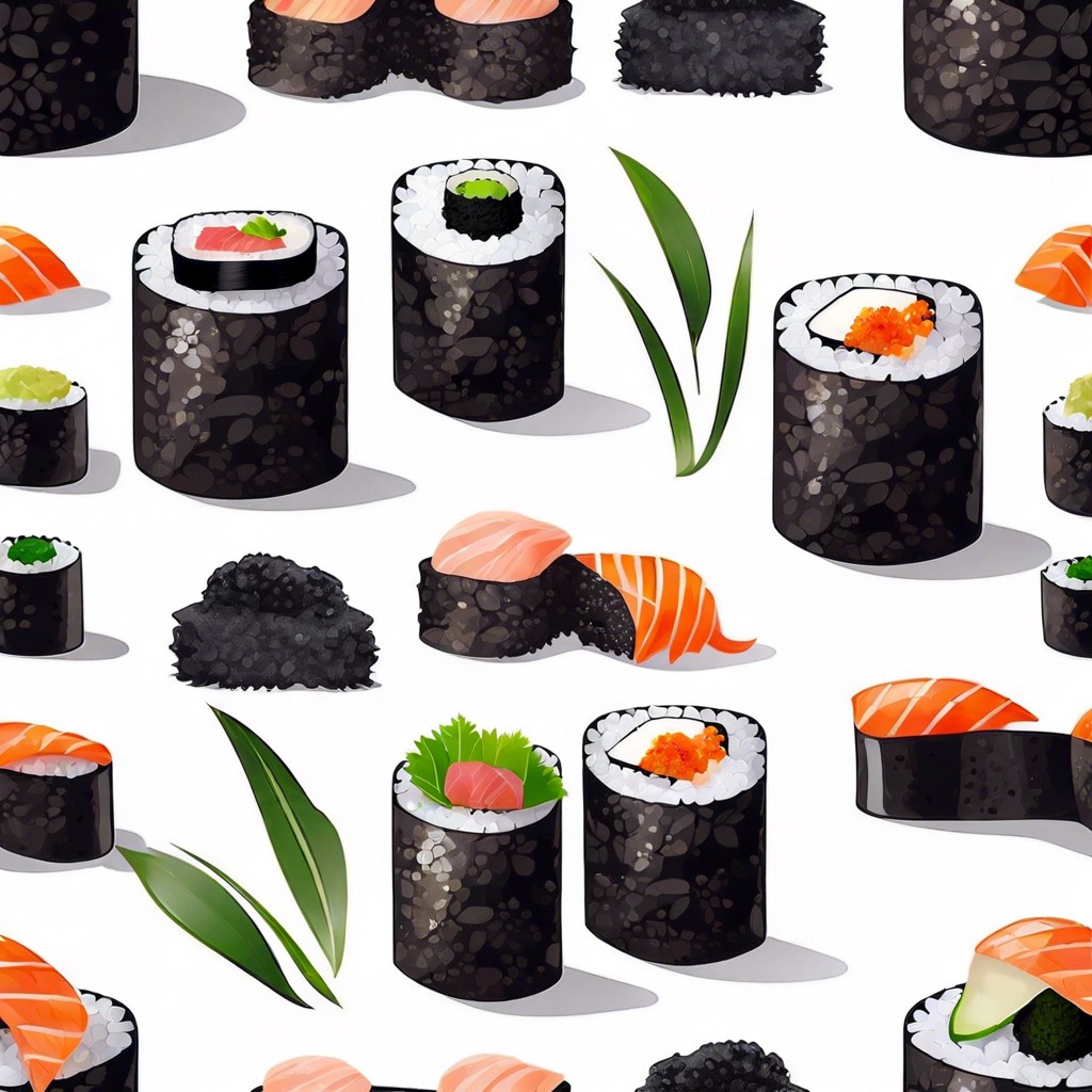 nori wrapped sushi rolls