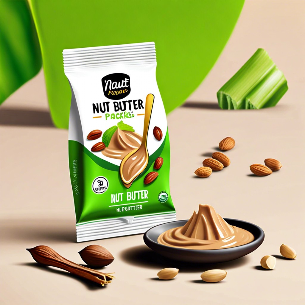 nut butter packets with celery sticks