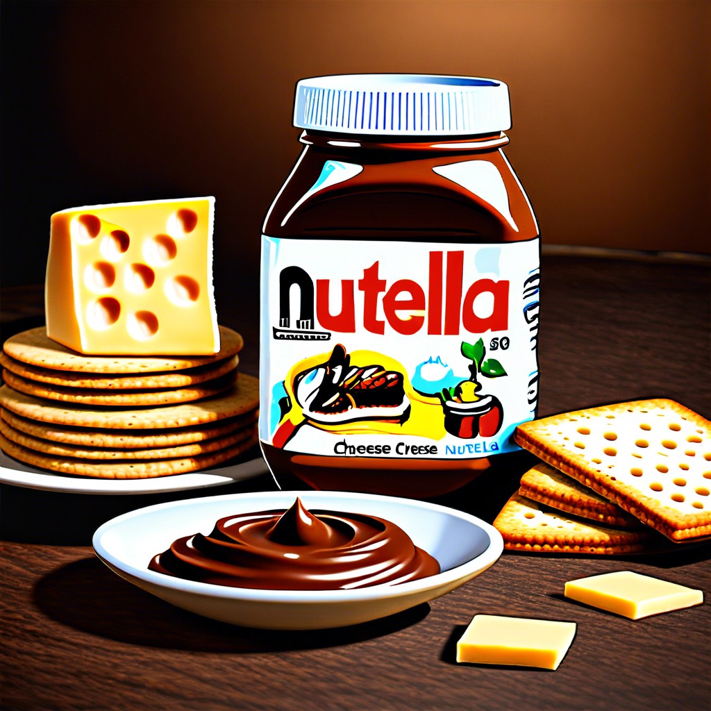 nutella with cheese and crackers