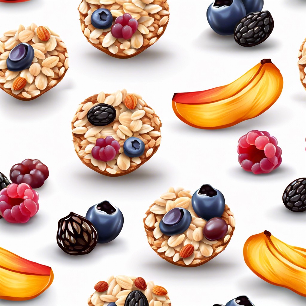 oatmeal bites with dried fruits