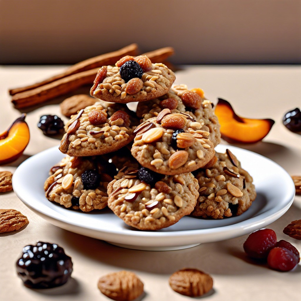 oatmeal cookie bites with dried fruits