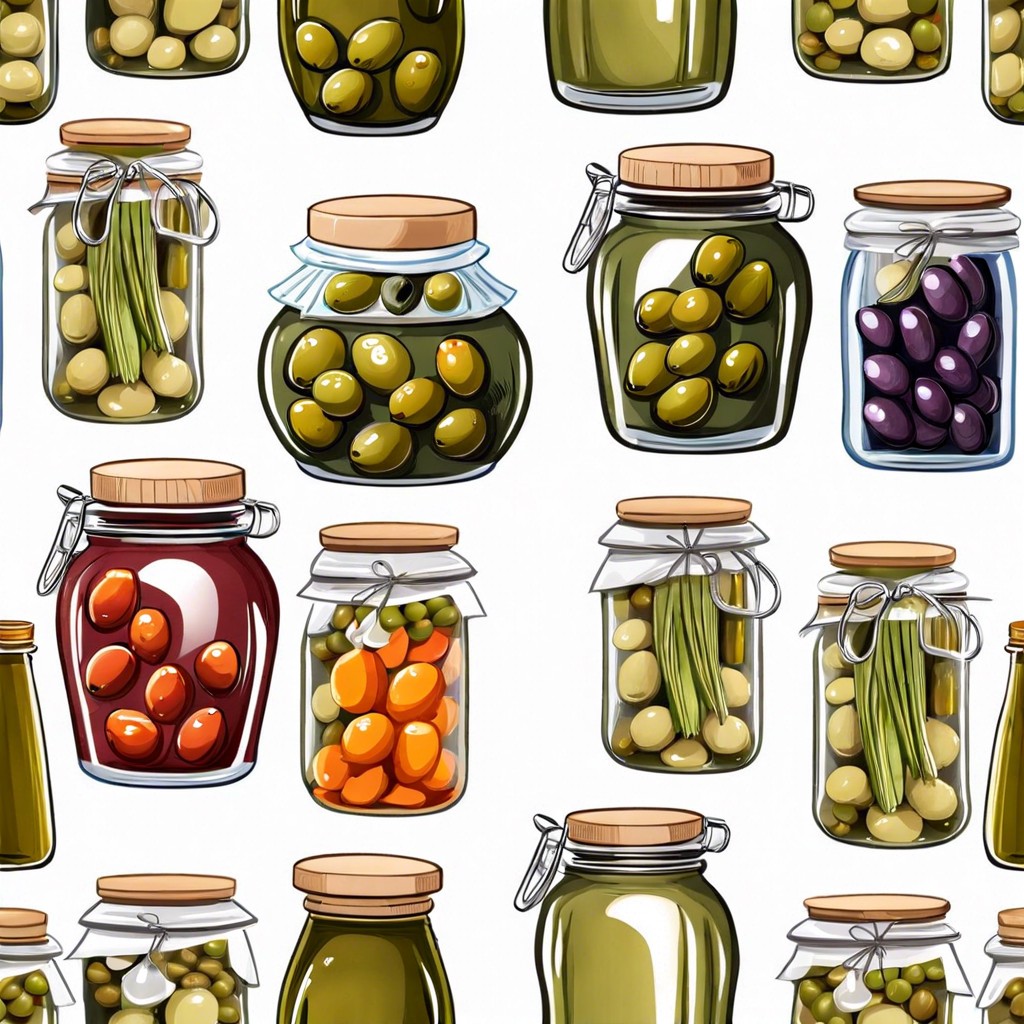 olive and pickled veggie jars