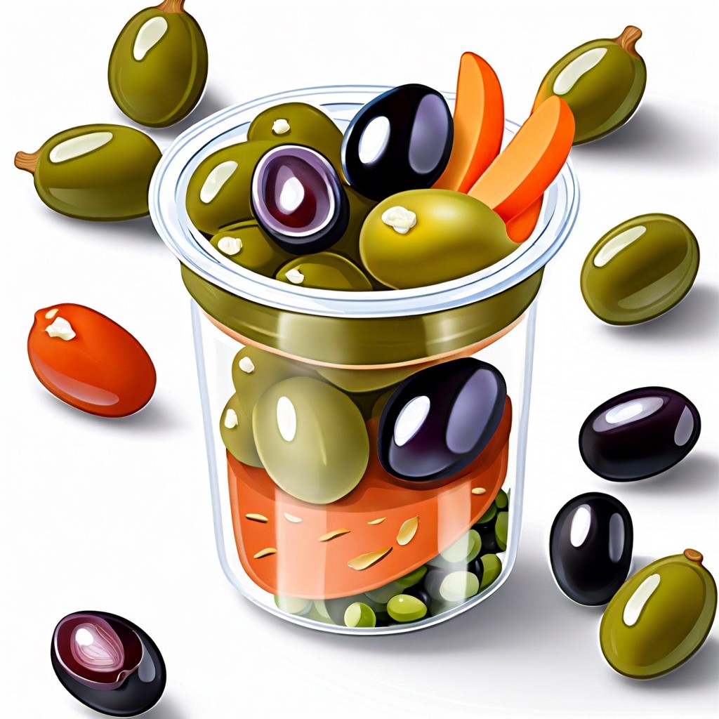 olives and pickled veggies