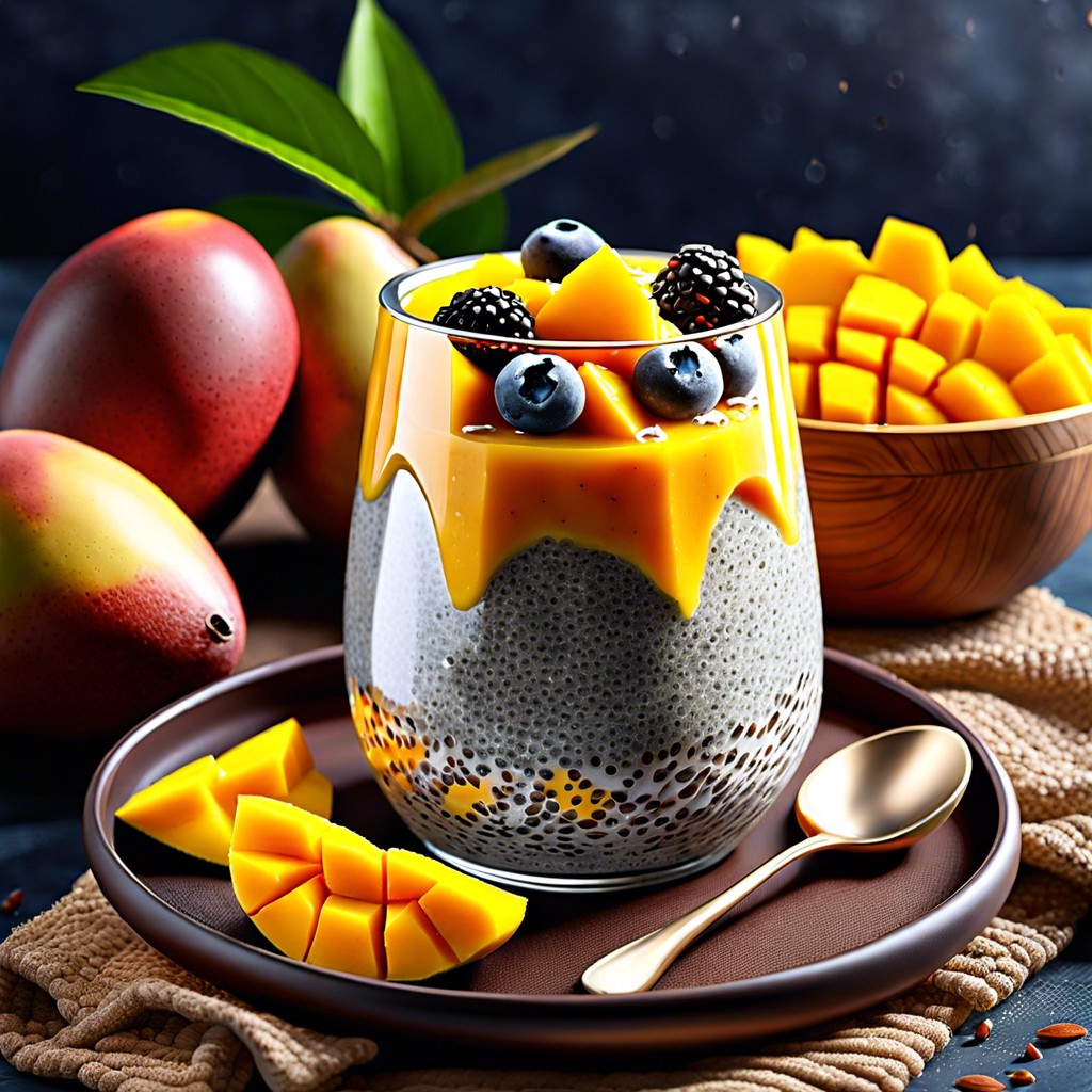 overnight chia pudding with mango