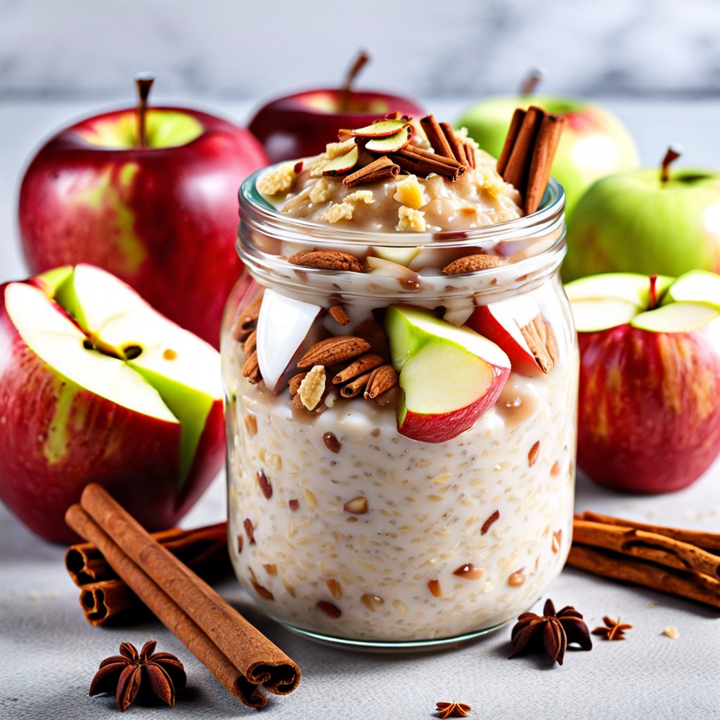 overnight oats with apple and cinnamon