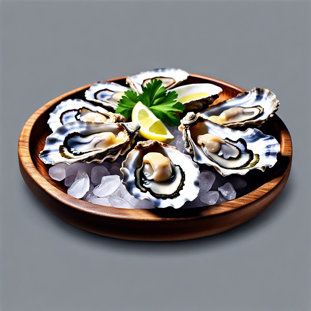 oysters on the half shell with mignonette sauce