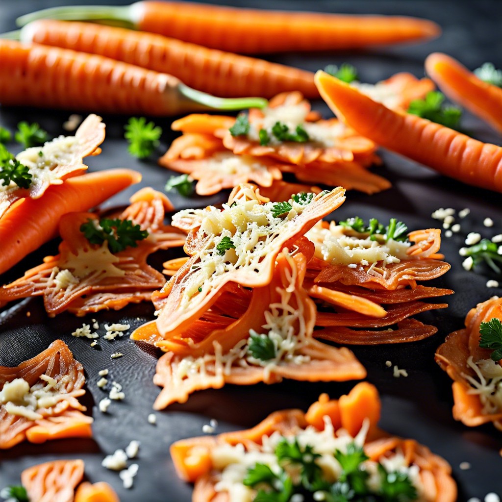parmesan topped carrot chips