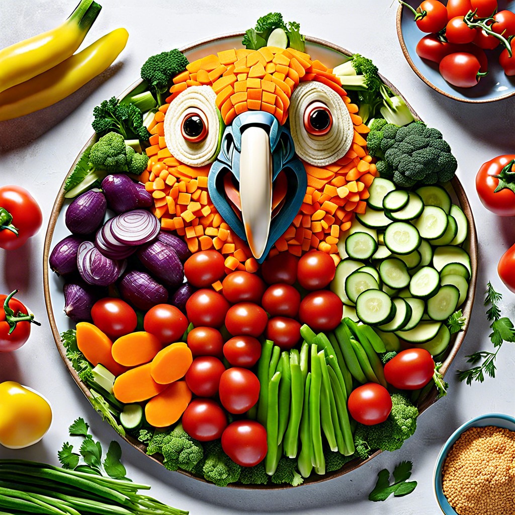 parrot veggie platter