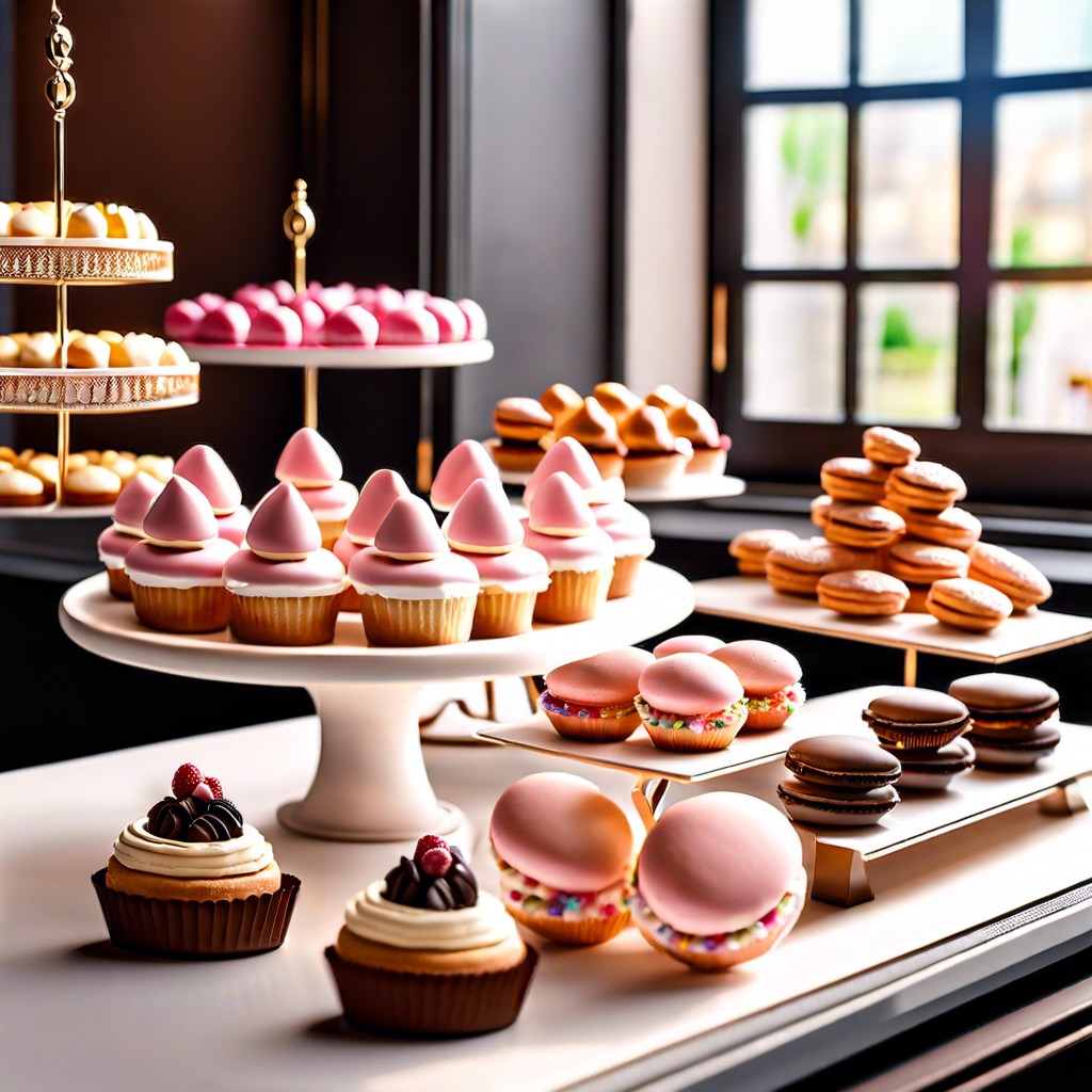 patisserie station mini pastries cupcakes macarons