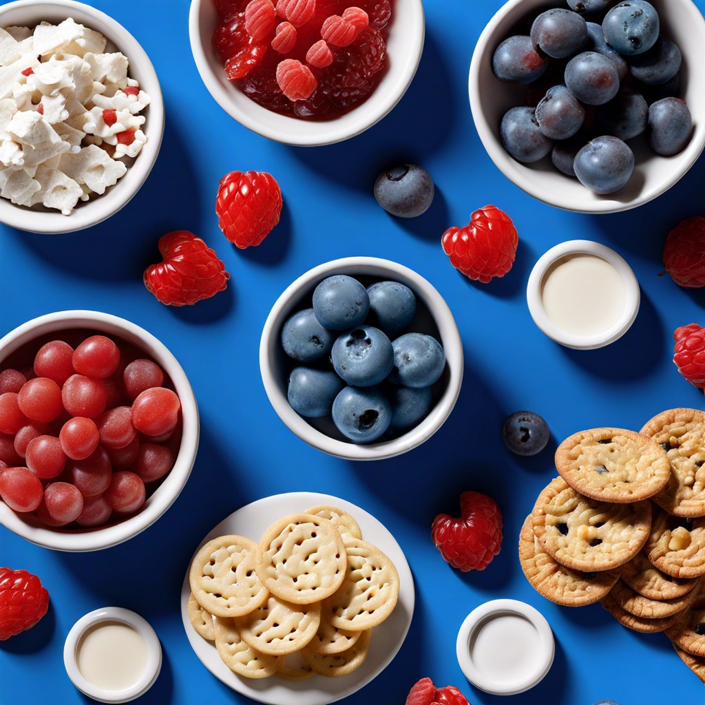 patriotic themed crackers and pretzels