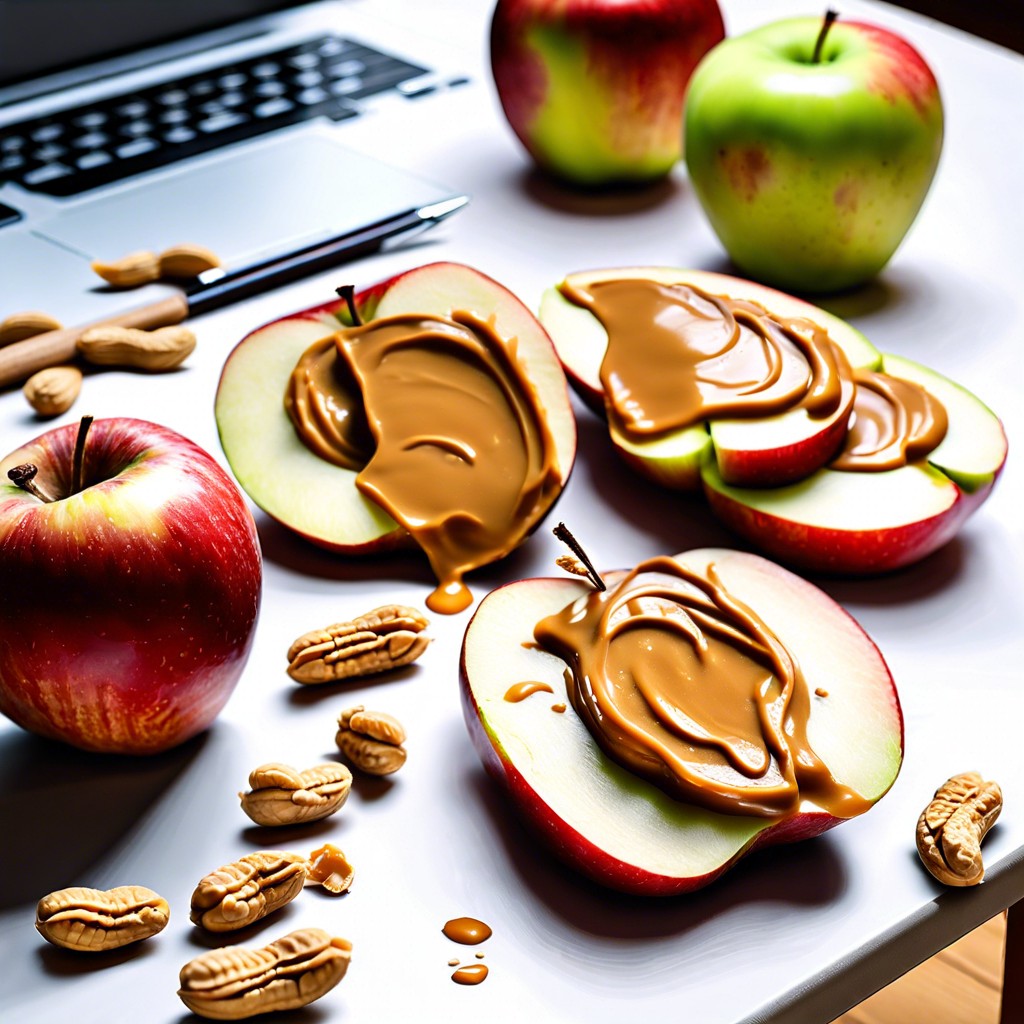 peanut butter and apple slices