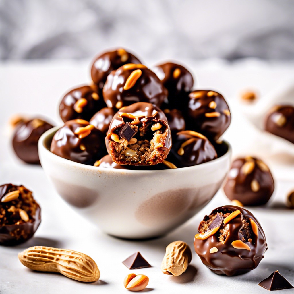 peanut butter chocolate date energy balls