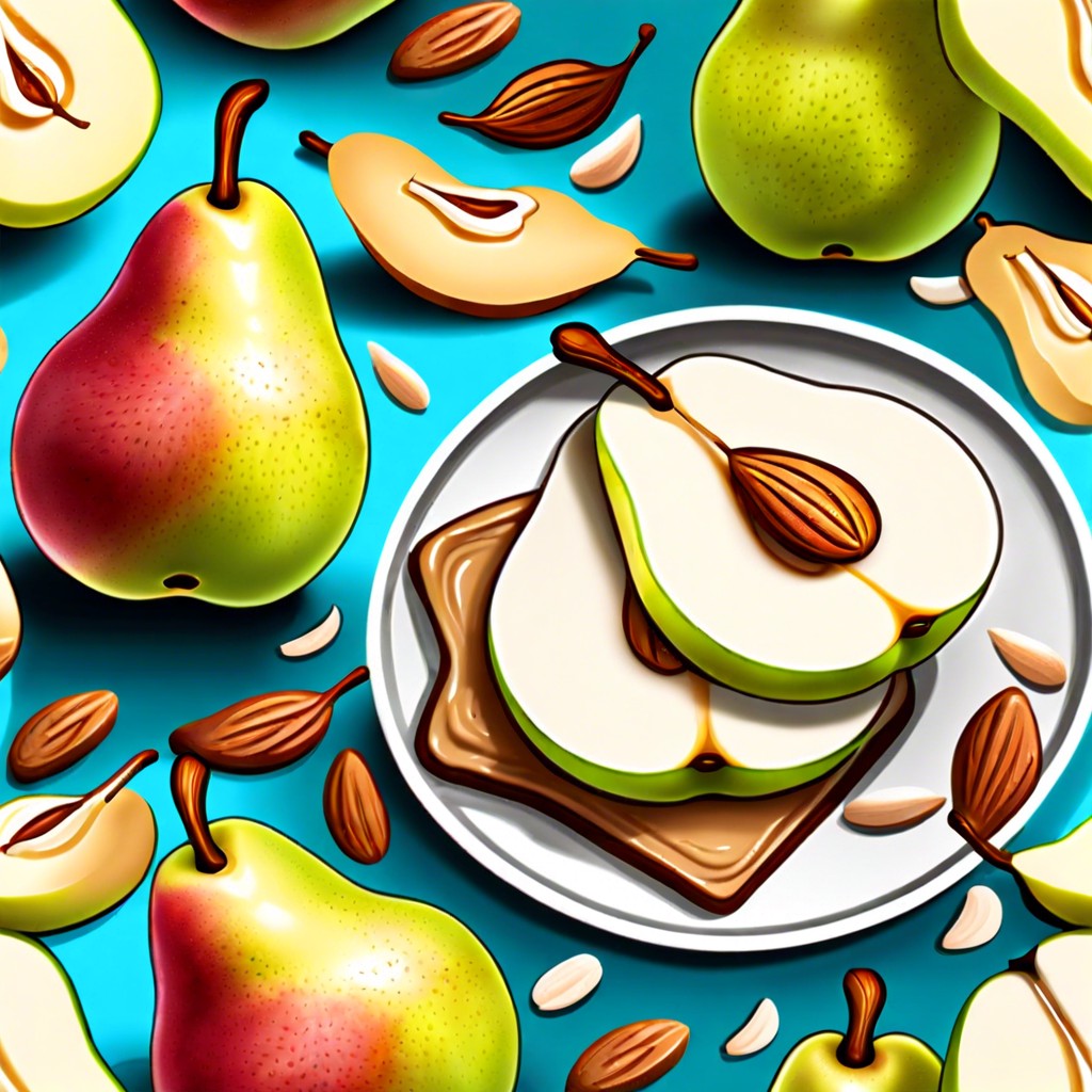 pear slices with almond butter