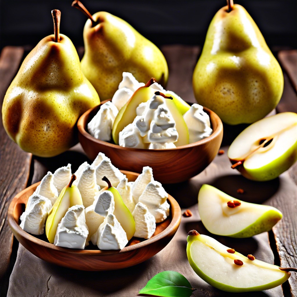 pear slices with cottage cheese