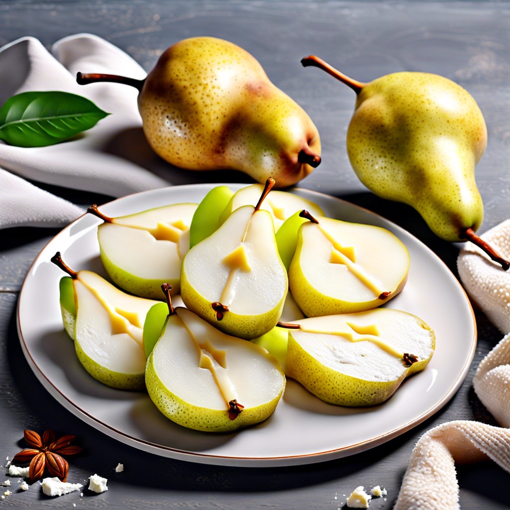 pear slices with ricotta cheese