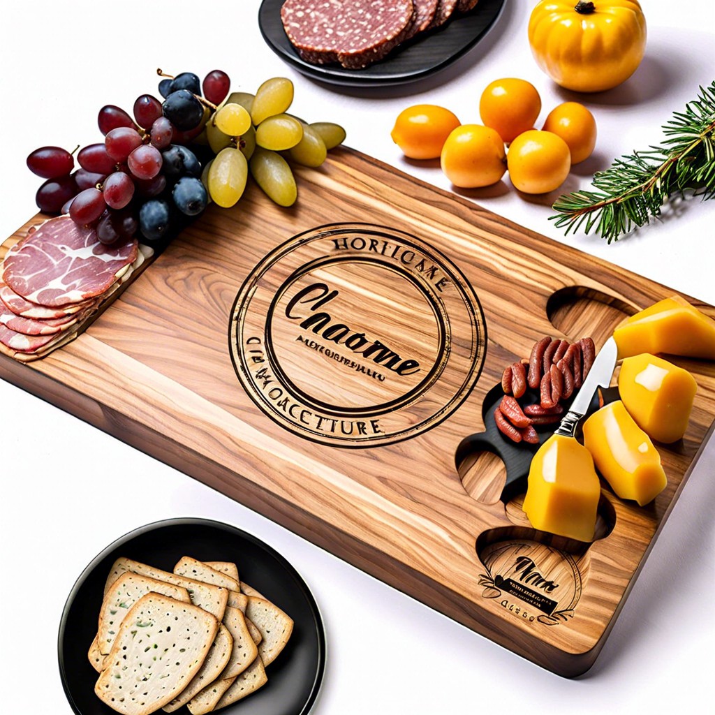 personalized charcuterie board with engraved name