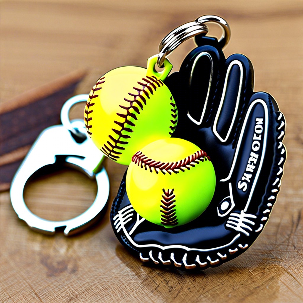 personalized softball keychains
