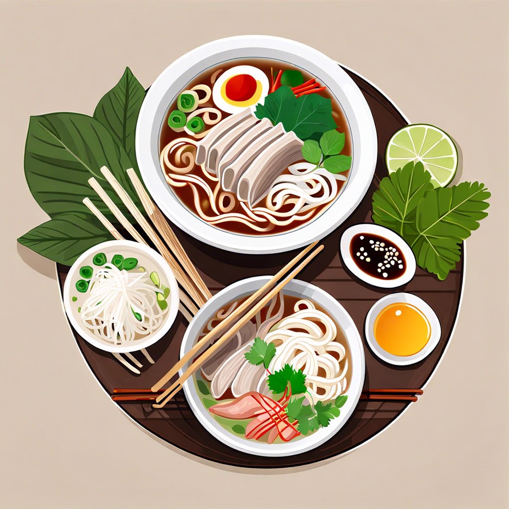 pho noodle soup bowls