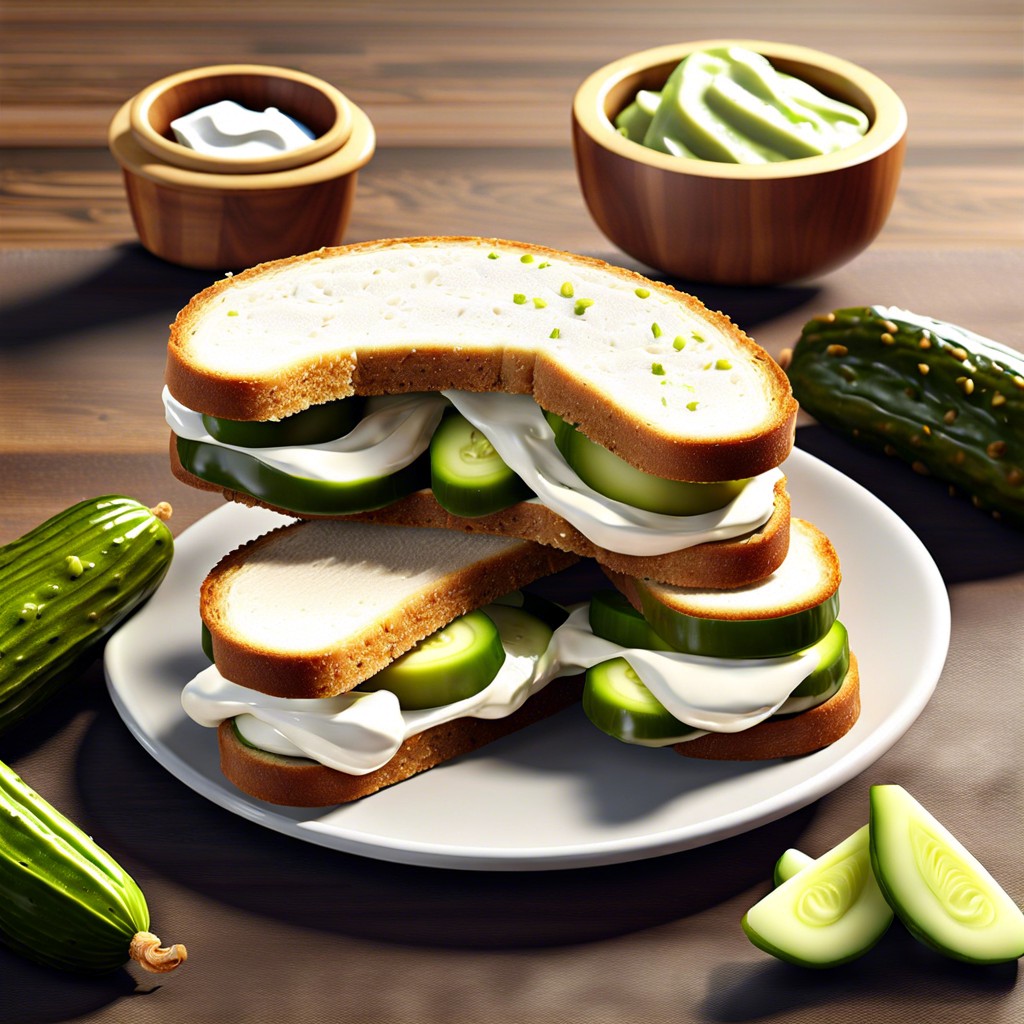 pickle and cream cheese sandwiches