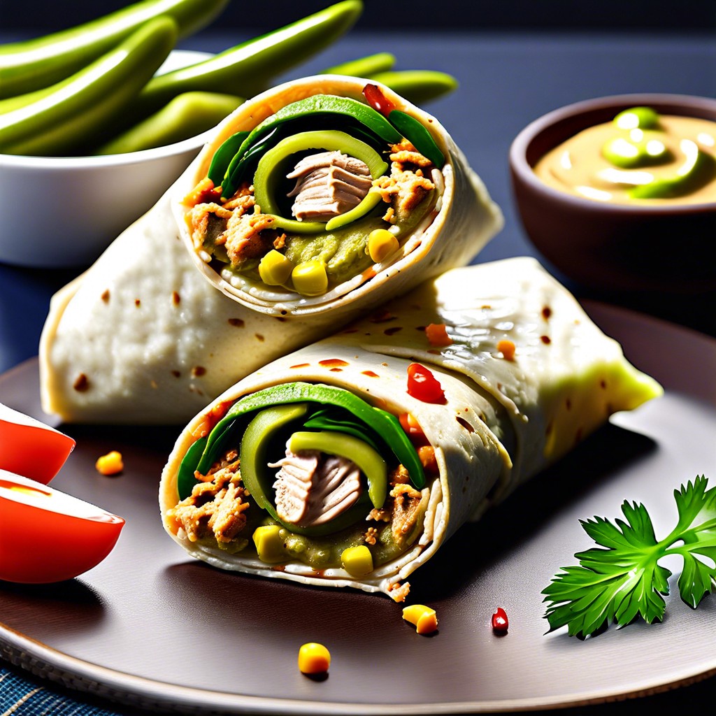 pickle and hummus wraps