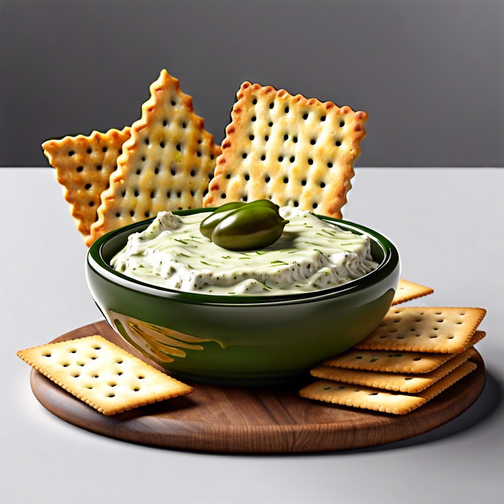 pickle dip with crackers