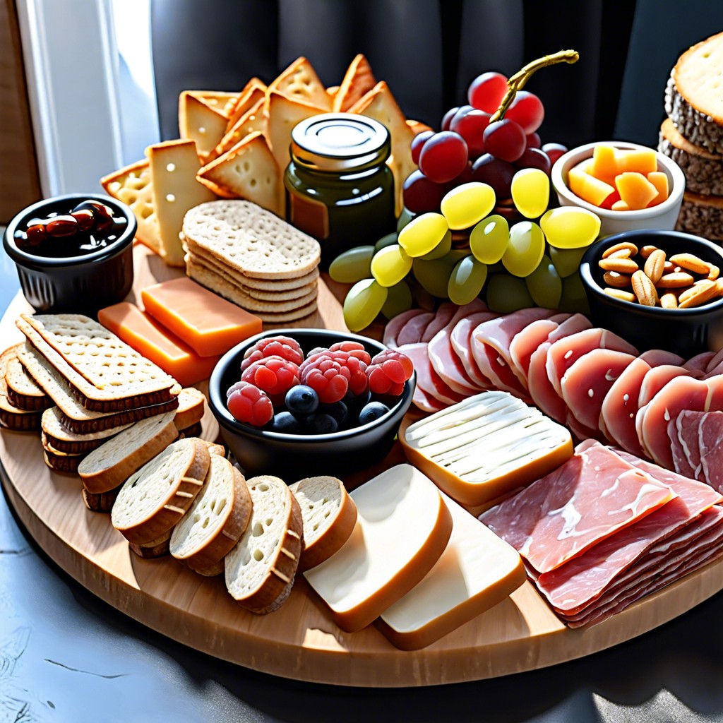 picnic perfection mini sandwiches grape clusters cheese cubes and chips