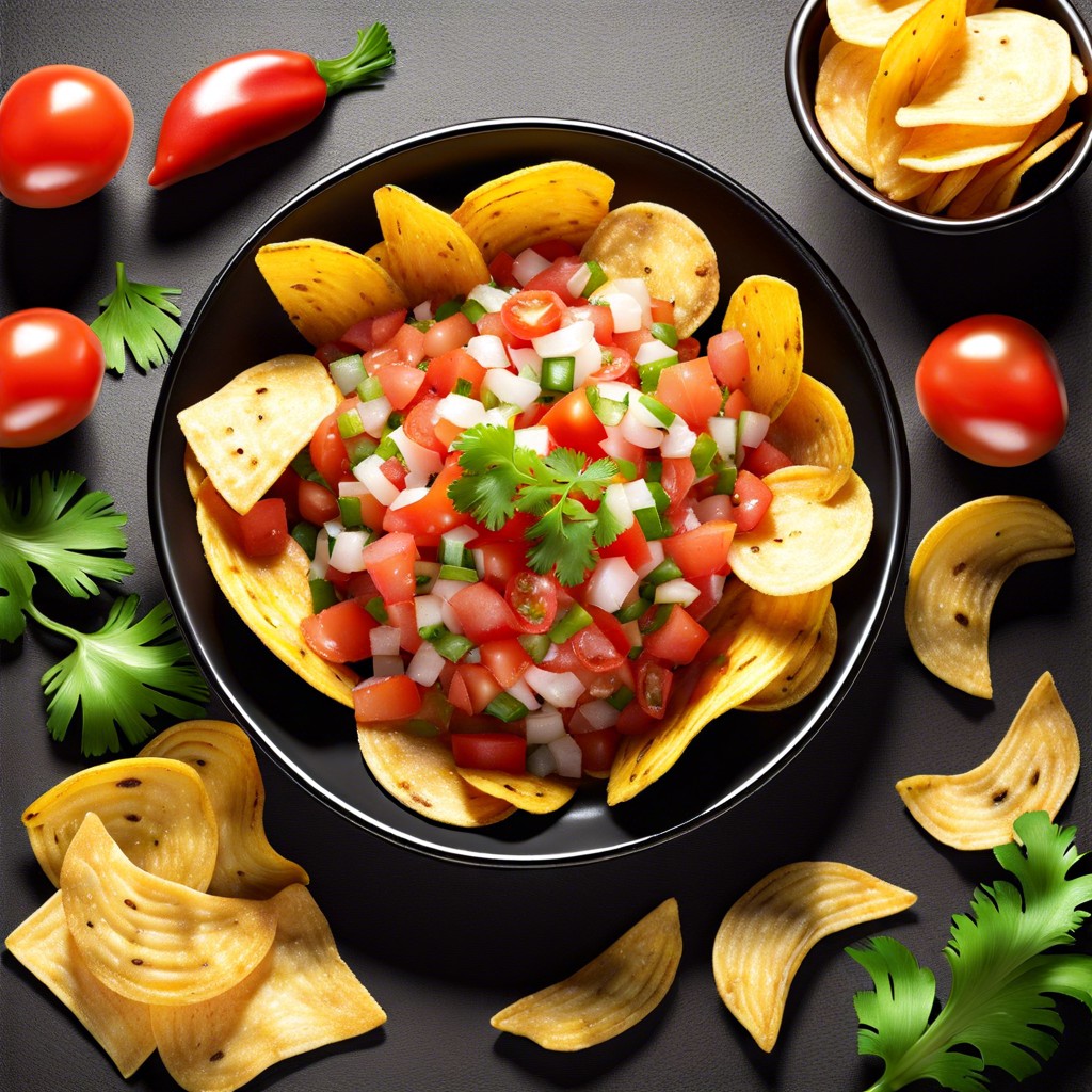 pico de gallo and plantain chips