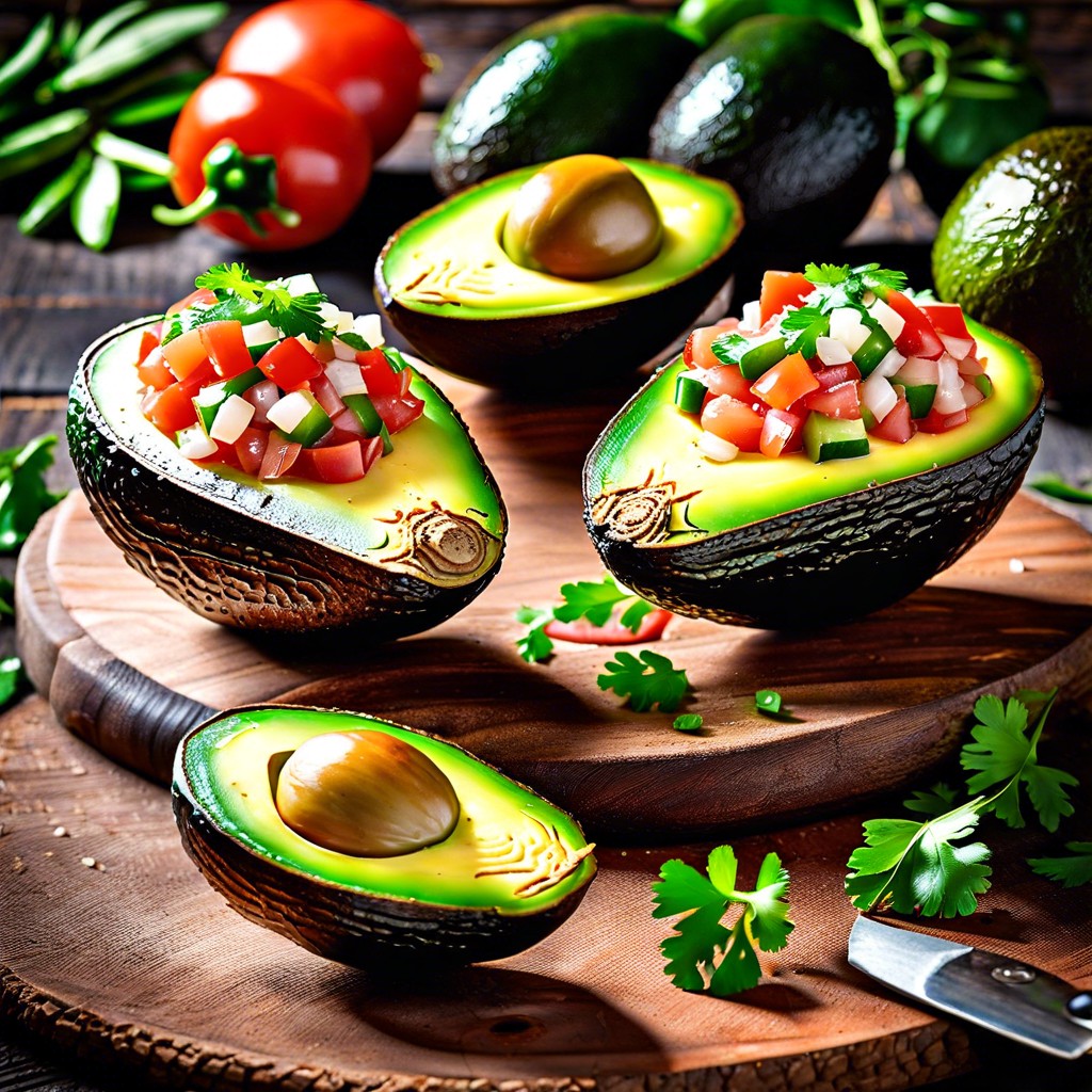 pico de gallo stuffed avocados