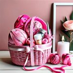 pink diy basket add pink crafting materials ribbons and beads