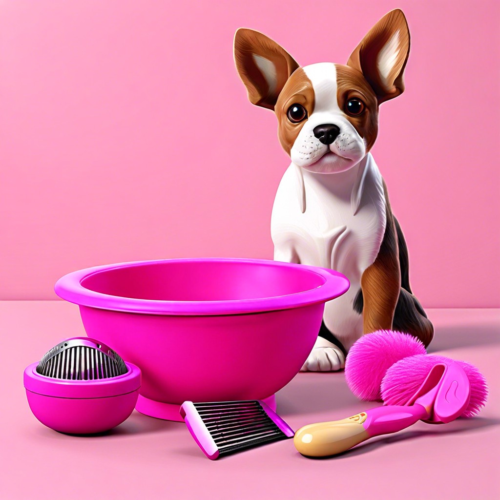 pink pet basket offer pink pet toys bowls and grooming tools