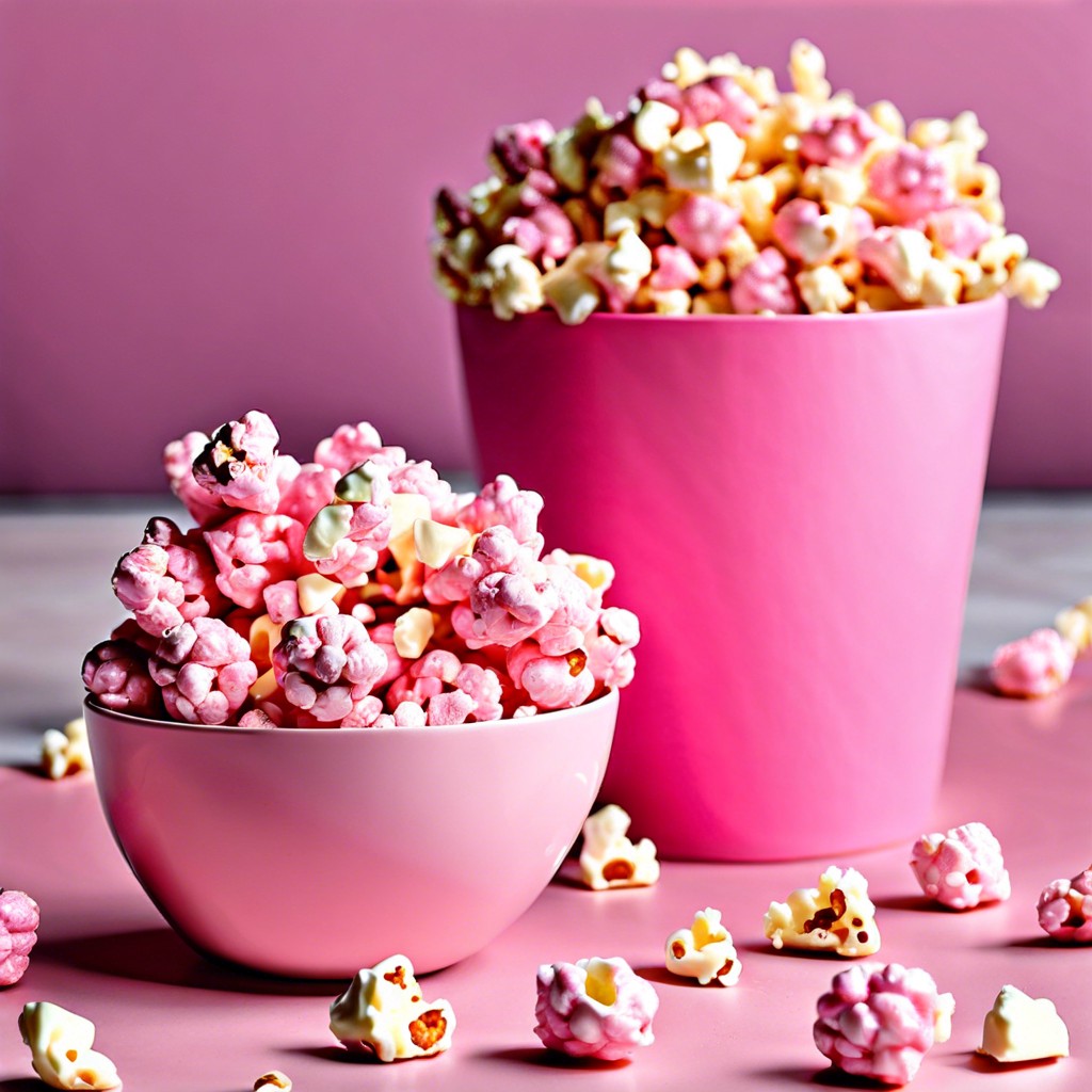 pink popcorn with white chocolate