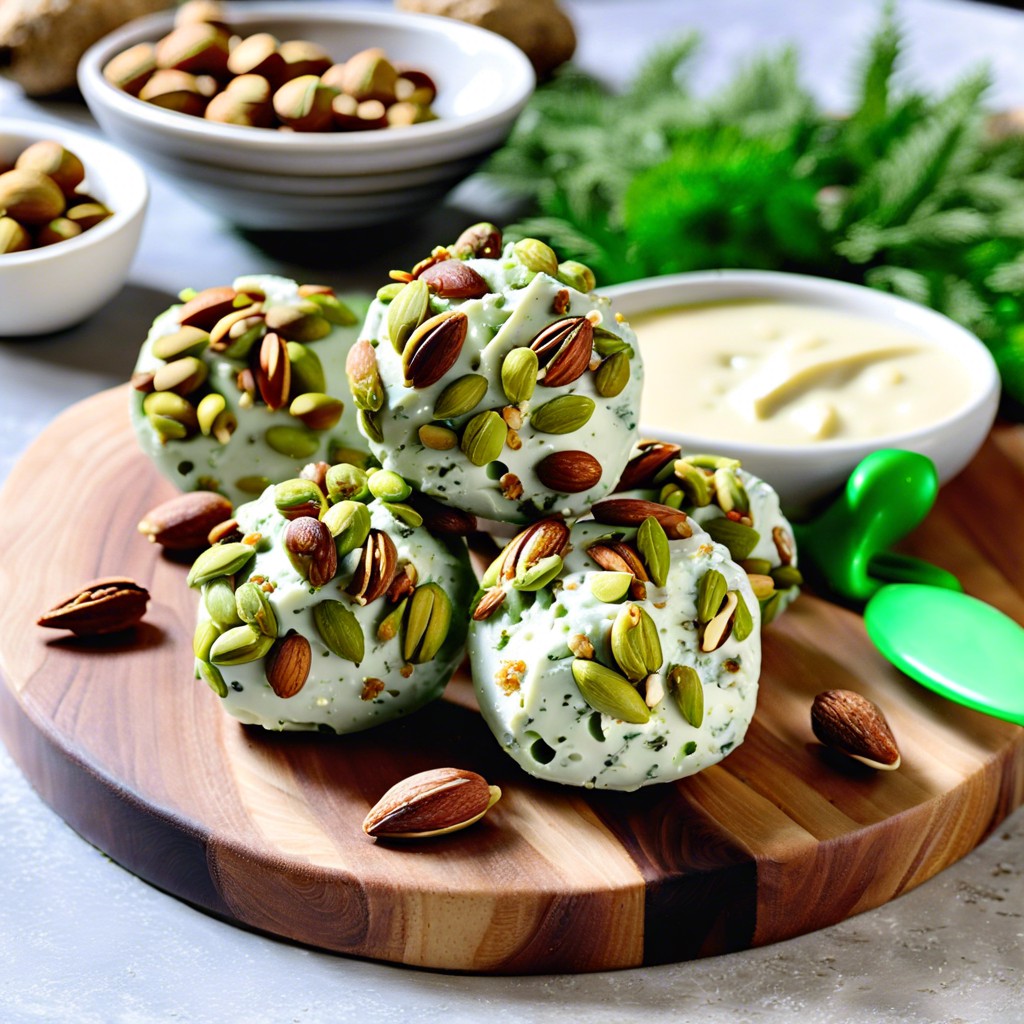 pistachio and herb cheese balls