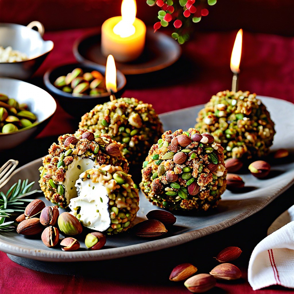 pistachio crusted goat cheese balls