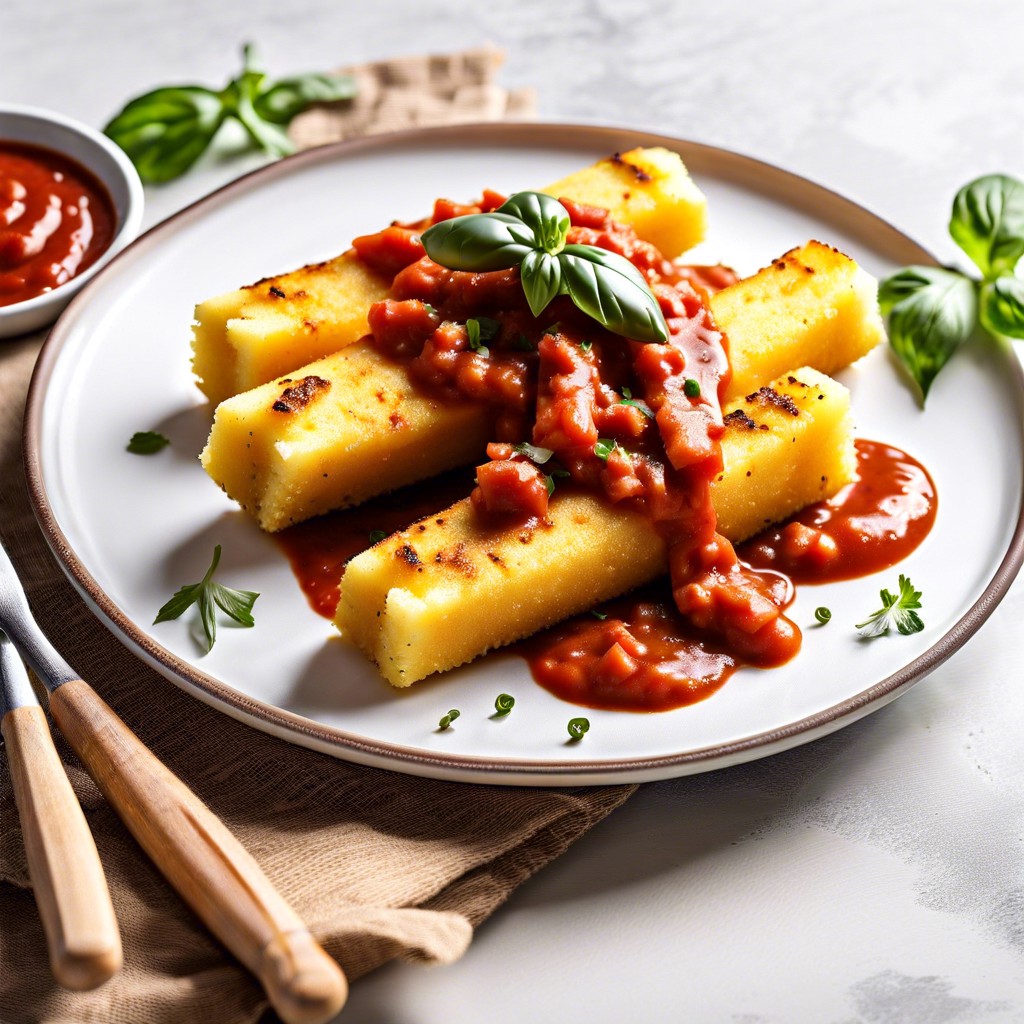 polenta fries with marinara dip