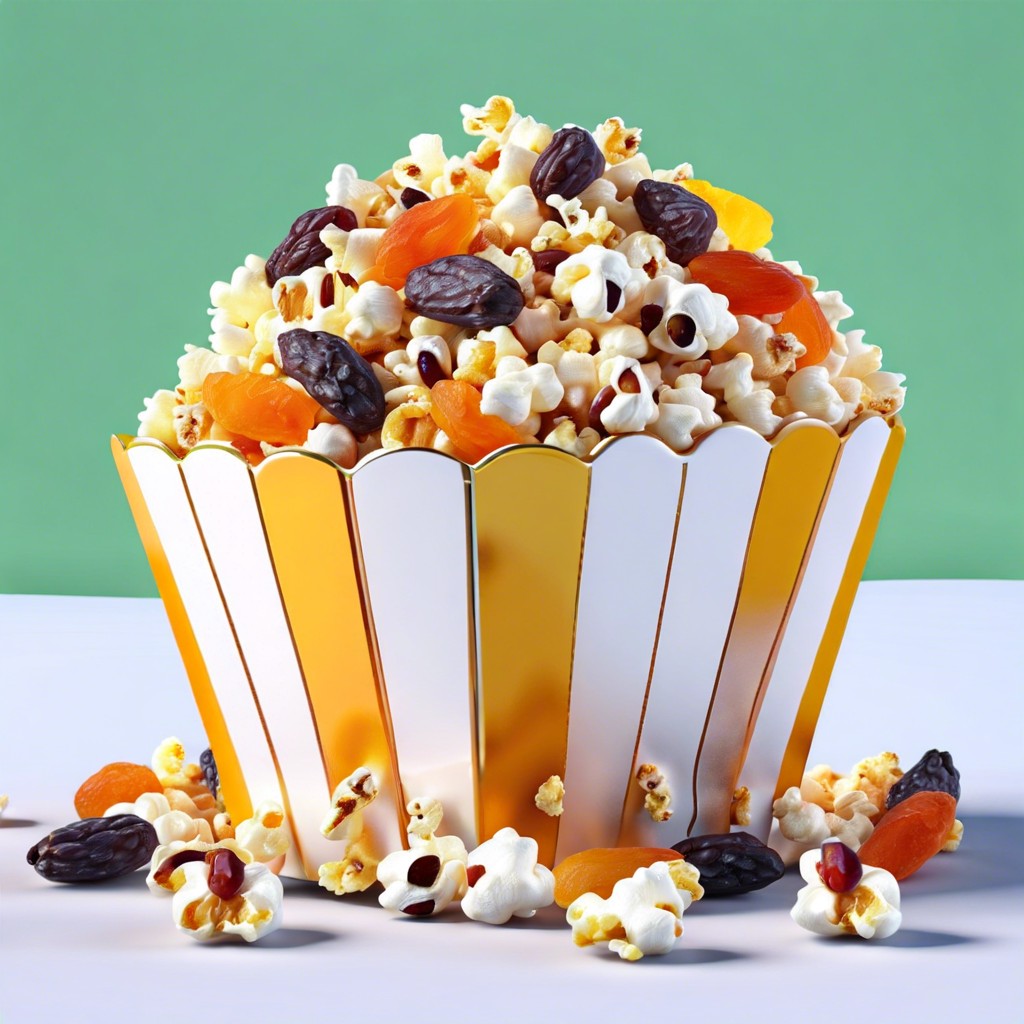 popcorn mixed with dried fruit