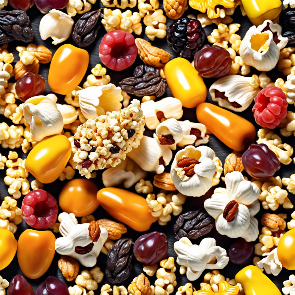 popcorn mixed with dried fruit